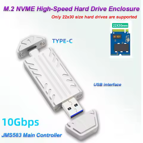 M.2 NVME 2230 SSD Chassis JMS583 Master USB 3.2 GEN2 10GBPS M.2 NVME SSD High Speed SSD Chassis for 