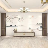【現貨免運】新中式壁紙電視背景牆壁紙花牆紙臥室客廳3d無縫牆布影視牆壁畫