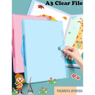 A3 Clear File With Handle 40/60 Pockets Quality Clear File Folder Stationary Art Drawing Poster