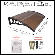 Malaysia Fast Shipping Sunshield Awning Polycarbonate Dark Brown Awning Balcony Roof Canopy W200cm×D