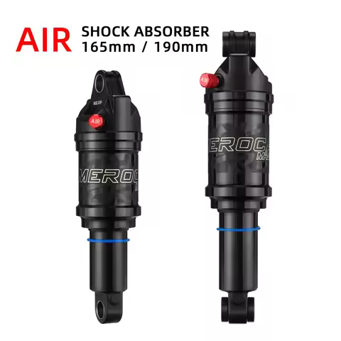 MEROCA Bicycle Air Shock Absorber 165mm/190mm Length Adjustable Air Pressure Mountain Bike Air Shock