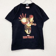 古著GILDAN MARVEL IRON MAN 黑色短袖印花T卹，M碼