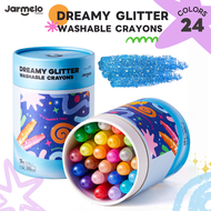 Jarmelo (Joan Miro) สีเทียนเด็กเล็ก Dreamy Glitter Washable Crayons "สีเทียนกลิตเตอร์" ปลอดสาร ล้างอ