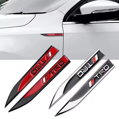 2Pcs Car 3D Metal Sticker Fender Side Body Decor Badge Decal For Toyota TRD Corolla Camry Rav4 Corol