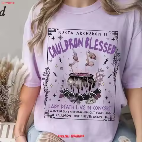 Nesta Archeron ACOTAR Cauldron Blessed Lady Death Band T Shirt Sarah J Maas Velaris Crescent City Rh