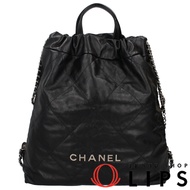 香奈兒 22 大號雙肩包 AS3313 小牛皮女肩包/日用包

黑色 [二手]