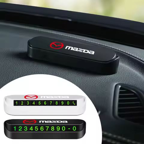1pcs Luminous Car Temporary Parking Card Phone Number Plate Sticker for Mazda 2 3 6 Atenza CX5 MX5 C