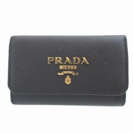 近全新 Prada 1PG004 Saffiano 皮革黑色四鑰匙包 1123 [二手] PRADA