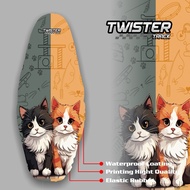 Twister CAT Motorcycle Seat Cover Full Printing Anti-CAT Claw Motorcycle Seat Cover Max Protection