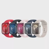Apple Watch Series 9 (GPS版) 45mm鋁金屬錶殼搭配運動型錶帶-S/M 午夜/午夜