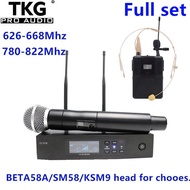 TKG audio professional stage performance QLXD4/BETA58A/SM58/KSM9 uhf professional wireless microphone system handhold headset microphone mic