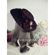 Original Lolita Gothic Gothic Gothic All-Match Veil Flat Hat Top Hat Bornett Headwear Accessories