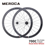 ล้อจักรยานเสือหมอบอลูมิเนียม แบบดิสก์เบรค วีเบรค MEROCA Road Bike Brake Wheels ขอบ 32mm 40mm