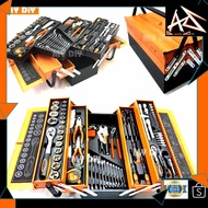 MALAYSIA UP📣 85pcs tools set Cantilever Metal Tool Box 5 Tier 85pcs Socket Set1/4" & 1/2" Spanner to