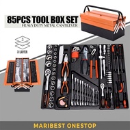 85Pcs Heavy Duty Cantilever Metal Tool Box Set Ratchet Set Spanner Set