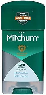 Mitchum (Pack of 4) Power Gel Anti-Perspirant Deodorant Unscented 2.25 oz (*Packaging may vary)