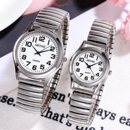Fashion large dial old people's digital watch elastic steel band quartz watch men's and women's old 
