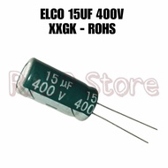 3X ELCO 15UF 400V ORIGINAL XXGK - ROSH SIZE:13X13X25MM KAPASITOR ELKO 15UF 400V DAPAT 3PCS