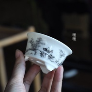 [Shanshui Small round Mouth Basin] Warm Flower Device Boutique Ceramic Miniature Bonsai Pot Succulent Control Small Flower Pot