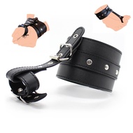 【CW】ↂ  Slave Bdsm Bondage Leather Handcuffs Thumbs Ankle Toe Cuffs Sex for Men Couples Punk Costumes to Wrist Restraint