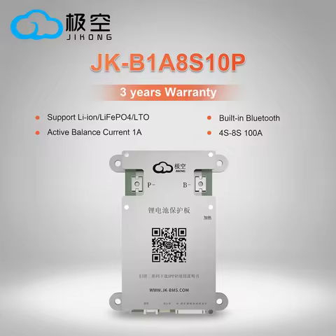 JIKONG BMS B1A8S10P Smart BMS 100Ah 4S 5S 6S 7S 8S 12V 24V Battery WITH 1A ACTIVE BALANCE BMS lifepo