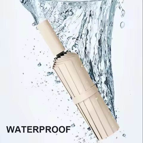 24 bones, foldable, large automatic umbrella solid color, large format, UV resistant, suitable for o