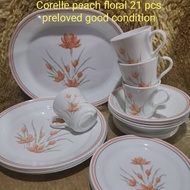 CORELLE PEACH FLORAL 21PCS