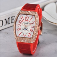 Frank Muller New Product Movement Ladies Quartz Movement Ladies Quartz Rubber Wrist Watch with Diamond Dial