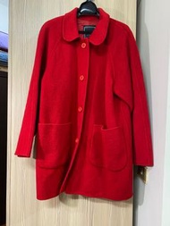 LINDARICO紅色羊毛厚大衣/外套