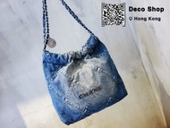 Chanel 22 Washed Denim Small Bag 藍 牛仔布 小