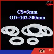 O-ring gasket CS3mm*OD102-300mm O-ring white silicone seal ring food grade seal waterproof rubber ri