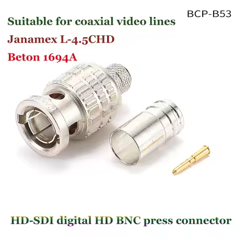 CANARE 50/75ohm Digital HD HD-SDI BNC/Q9 Connector Plug Cold-pressed Solder-free Video Connector Coa