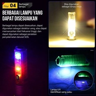 Senter Mini 520A Transparan Senter Lampu Strobo Senter Multifungsi 520 8 Mode