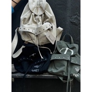 Korean Designer Brand Deinet Large-Capacity Retro Backpack Drawstring Shoulder Rivet Bag Cotton Canv