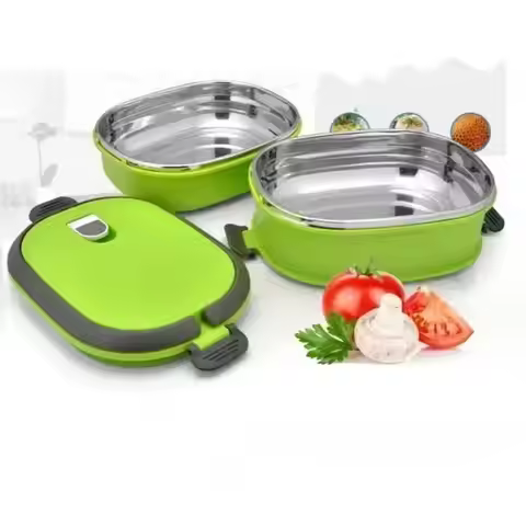 1 Pcs Random Portable Stainless Steel Lunch Box Student Lunch Box Plastic Sealed Insulated Lunch Box