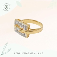 [Kedai Emas Gemilang] 200803 {YS} 3 Lines Diamond Gold Ring (9)(4.38G) [585 Gold]