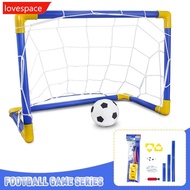 LOVESPACE Indoor Outdoor Mini Folding Soccer Goal Net Plastic Football Post Frame Set Inflatable Kid
