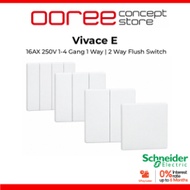 Schneider Electric Vivace E 16AX 250V White Wall Switch 1 Gang 2 Gang 3 Gang 4 Gang 1 Way 2 Way