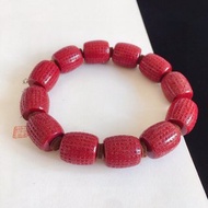 新款美貨 今年人手必備一款硃砂首飾 天然原礦紫金砂桶珠心經手鏈
