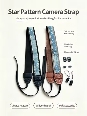 Camera Strap for Sony ZVE10 A7C2 A7R6 Canon R50 G7X3 Fujifilm XE5, XT50 XT30 Nikon Z30 DSLR Mirrorle