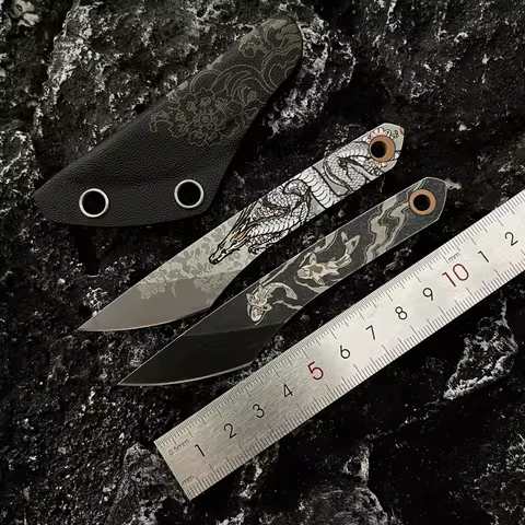 MC handmade mini neck knife 8CR13MOV integrated steel outdoor cutting tool Koi EDC small knife disas