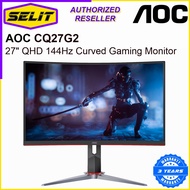 AOC CQ27G2 27" QHD 144Hz Curved Gaming Monitor [Selit Trading]