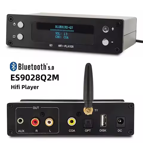 ES9028Q2M Digital Audio Player 24BIT 192KHz Lossless Decoding Bluetooth 5.0 Music Turntable Digital 
