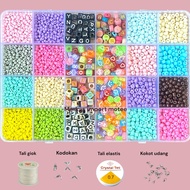 DIY Beads Set Aesthetic - 1 Set DIY Beads - Beads 1 Complete Box Set - Silver Mote