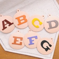 【頭文字系列・壹】英文字母植鞣皮塊 ｛買3送1｝手工皮革裝飾 字母鎖匙扣配件 個人化 皮革DIY