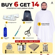 Ihram Saiz Biasa | STANDARD SIZE - Set Starter Kit Umrah Lelaki Kain Ihram Superfine Fibre Tebal Umr