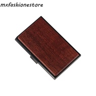 MXFASHIONE Business Card Holder Display Stander Stainless Steel Women Men Wooden Desktop Storage Car