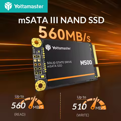 Yottamaster mSATA Harddisk M500 SSD HDD SATA III 6Gbps 3D NAND Internal Solid State Drive 2TB 128GB