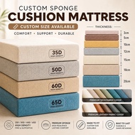 Customizable 35D/50D High Density Sponge Mat Sofa  Seat Cushion, Non-slip Removable Washable Zipper-