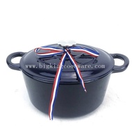 High Gloss Cast Iron Pan Hebei Blue Pan Color Double Ear Cast Iron Enamel Cast Iron Pan Enamel Pan E